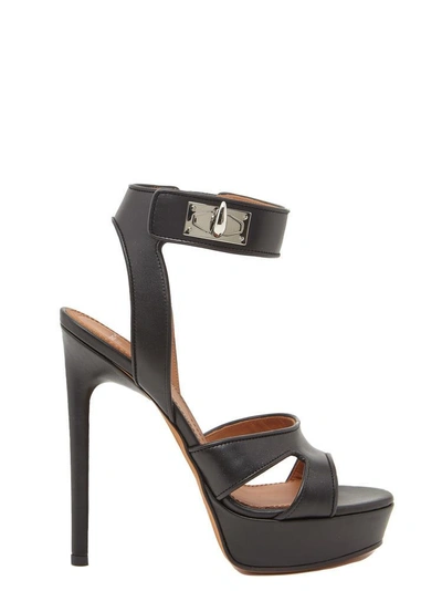 Givenchy Shark Lock Sandals In Black