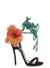 DSQUARED2 DSQUARED2 FEATHER EMBELLISHED ANKLE STRAP SANDALS