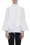 FENDI FENDI BELL SLEEVE SILK BLOUSE