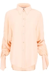 STELLA MCCARTNEY STELLA MCCARTNEY GATHERED SLEEVE SILK SHIRT