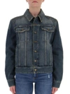 SAINT LAURENT SAINT LAURENT EMBELLISHED SHOULDER DENIM JACKET