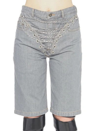 Y/project Y / Project Chain Embellished Shorts In Grey