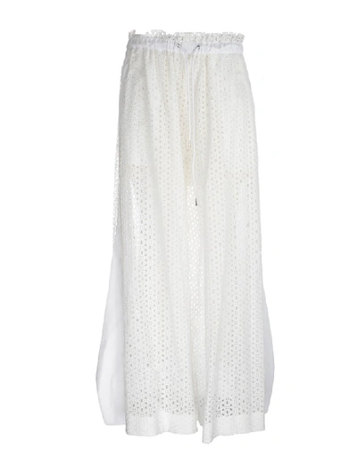 Sacai Dot Lace Trousers In White