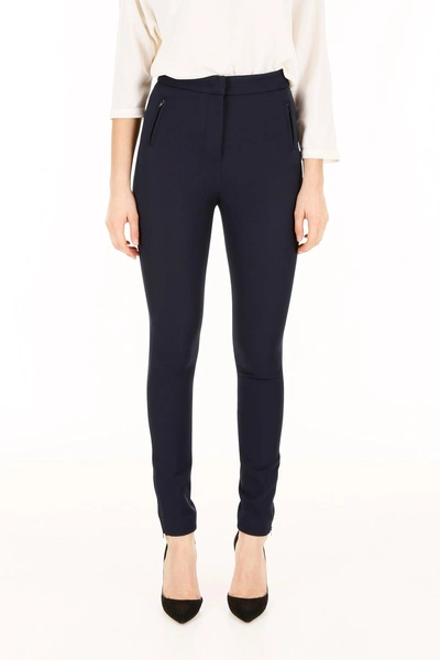 Moncler Zipped Legging Trousers In Navy