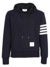 THOM BROWNE THOM BROWNE STRIPED CASHMERE HOODIE