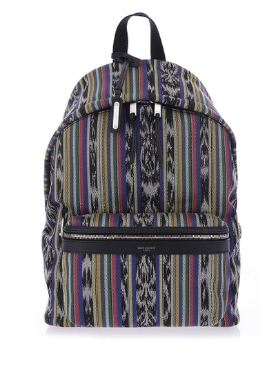 Saint Laurent Multicolor Striped City Backpack