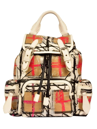 Burberry Scribble Checked Backpack In Multi