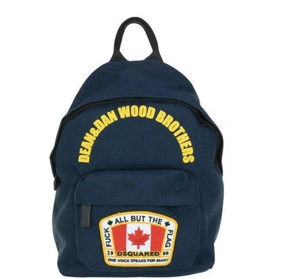 Dsquared2 Canada Nylon Canvas Backpack In Navy