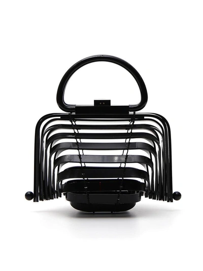 Cult Gaia Lilleth Mini Collapsible Acrylic Tote In Black