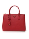 Prada Medium Galleria Saffiano Leather Bag In Red