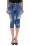 DSQUARED2 DSQUARED2 DISTRESSED PEDAL PUSHER JEANS