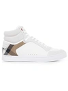 BURBERRY BURBERRY CHECK PANELED HI-TOP SNEAKERS