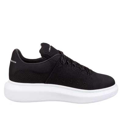 Alexander Mcqueen Exaggerated Sole Knitted Trainers In Black