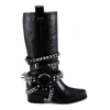 MOSCHINO MOSCHINO STUDDED LEATHER BOOTS