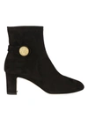 DOLCE & GABBANA DOLCE & GABBANA SUEDE BUTTON EMBELLISHED ANKLE BOOTS