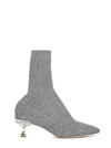 MIU MIU MIU MIU GLITTER SOCK ANKLE BOOTS