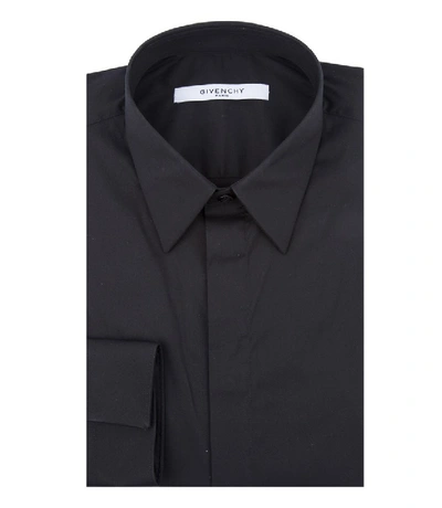 Givenchy Logo-plaque Cotton Shirt In Black