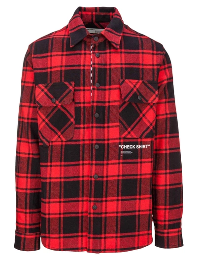 Off-white Checked Cotton-blend Shirt In Red