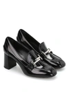 TOD'S TOD'S DOUBLE T PATENT LEATHER CHUNKY HEEL PUMPS