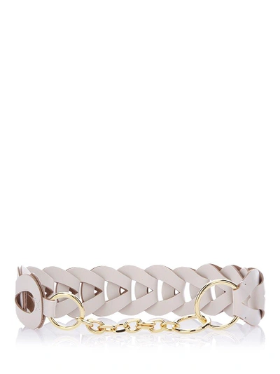 Marni Leather Plait Linked Belt In White