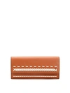TOD'S TOD'S BRAIDED DETAIL FLAP LEATHER WALLET
