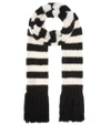 SAINT LAURENT 条纹羊毛混纺围巾,P00334755