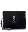 SAINT LAURENT Toy Loulou velvet shoulder bag,P00334745