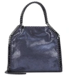 Stella Mccartney Falabella Shaggy Deer Metallic Tote In Blue