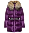 PRADA FUR-TRIMMED DOWN COAT,P00335844