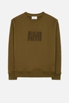 AMI ALEXANDRE MATTIUSSI CREWNECK SWEATSHIRT BIG AMI EMBROIDERED PATCH,A18J00273012618152