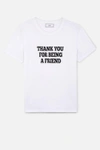 AMI ALEXANDRE MATTIUSSI T-SHIRT WITH PRINT THANK YOU FOR BEING A FRIEND,H18J16372012813435