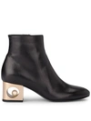 COLIAC TIFFANY BLACK LEATHER ANKLE BOOTS WITH PEARL,10658116