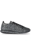 GHOUD GHOUD GLITTER AND BLACK LEATHER SNEAKER,10658117