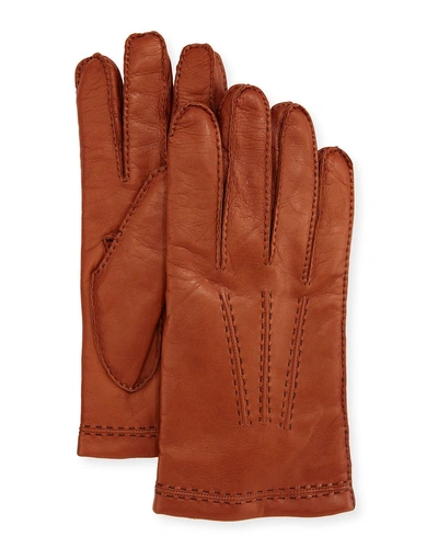 Guanti Giglio Fiorentino Three-cord Napa Leather Gloves In Tan