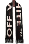 OFF-WHITE Intarsia wool-blend scarf