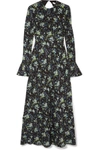 LES RÊVERIES FLORAL-PRINT SILK-CHIFFON MIDI DRESS