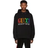 GUCCI GUCCI BLACK HEAVY CITY LOGO HOODIE