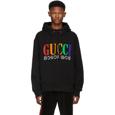 Gucci 黑色 City 标识加厚连帽衫 In Black