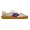 Gucci Neutral G74 Web Leather Sneakers In Nude/neutrals