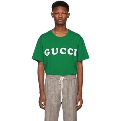 Gucci Baby Print Logo Short Sleeve T-shirt In Green