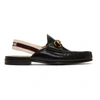 GUCCI GUCCI BLACK LEATHER ROOS LOAFERS