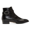 GUCCI GUCCI BLACK SIDE BUCKLE GUCCY PLATA BOOTS