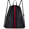 GUCCI GUCCI BLACK GG SUPREME DRAWSTRING BACKPACK