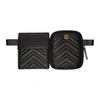 GUCCI GUCCI BLACK DOUBLE QUILTED POUCH BELT
