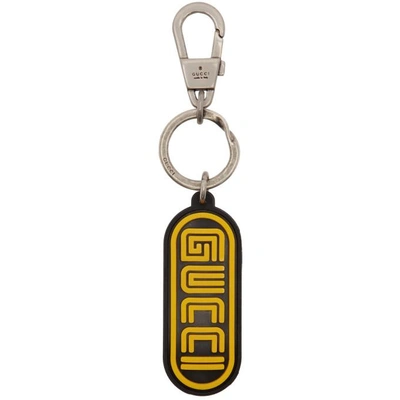 Gucci - Rubber Logo Keyring - Mens - Black Multi In Black/yellow Rubber