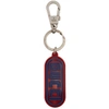 GUCCI GUCCI RED AND BLUE RUBBER LOGO KEYCHAIN