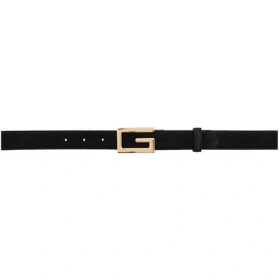 Gucci Black Suede 'g' Buckle Belt