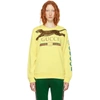 GUCCI GUCCI YELLOW EMBROIDERED LEOPARD LOGO SWEATER