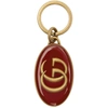 GUCCI GUCCI RED AND GOLD GG KEYCHAIN