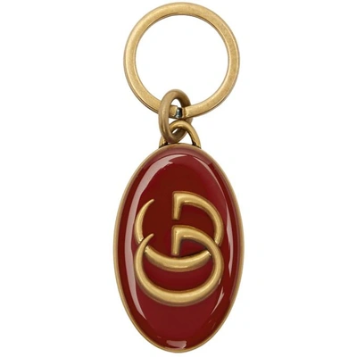 Gucci 红色与金色相间 Gg 钥匙扣 In Red